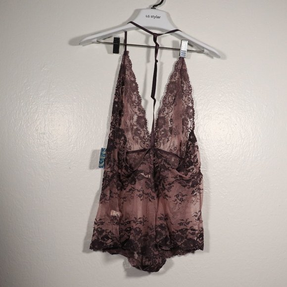 NWT Free People Bodysuit Too Cute Eggplant Combo - Picture 11 of 12